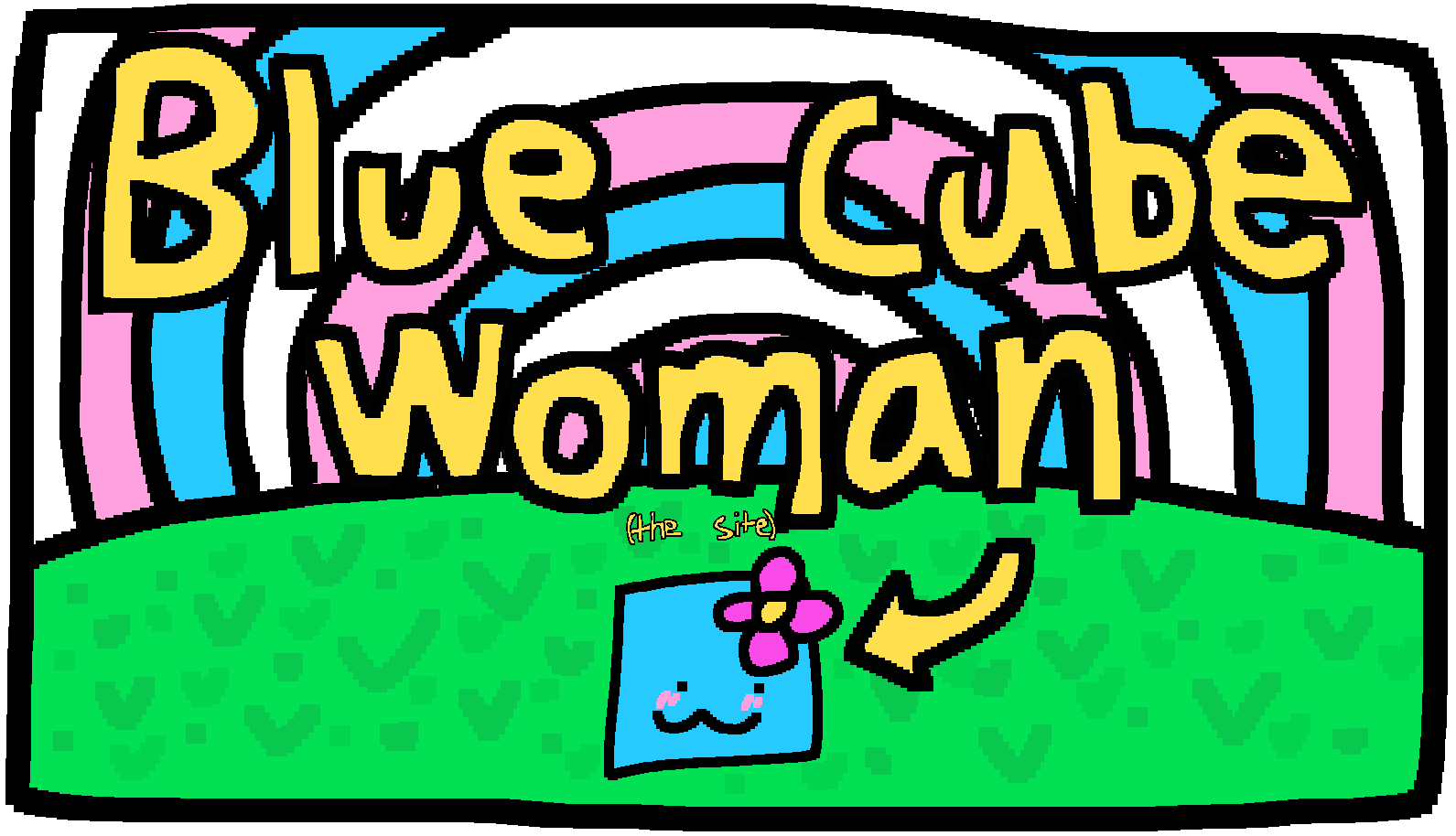 blue cube woman